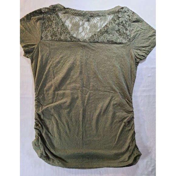 Southpole XL Green Lace Back Top EUC #Casual #Boho #Ruched #Stretch #Stylish - Picture 3 of 6